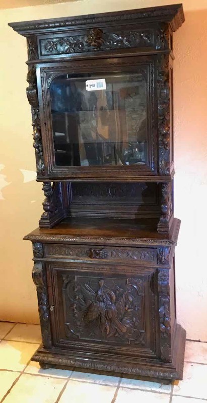 lot 398 image: Antique Carved Oak Side Board