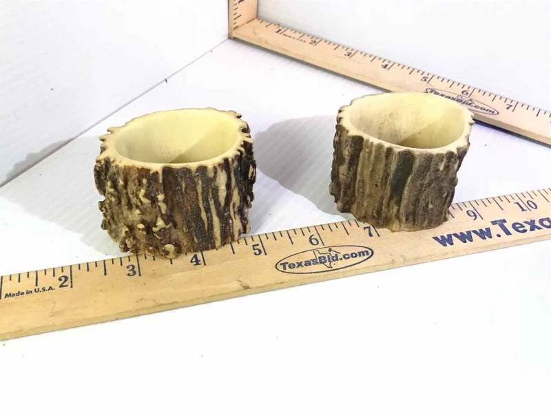 lot 400 image: (2) Antler Napkin Rings