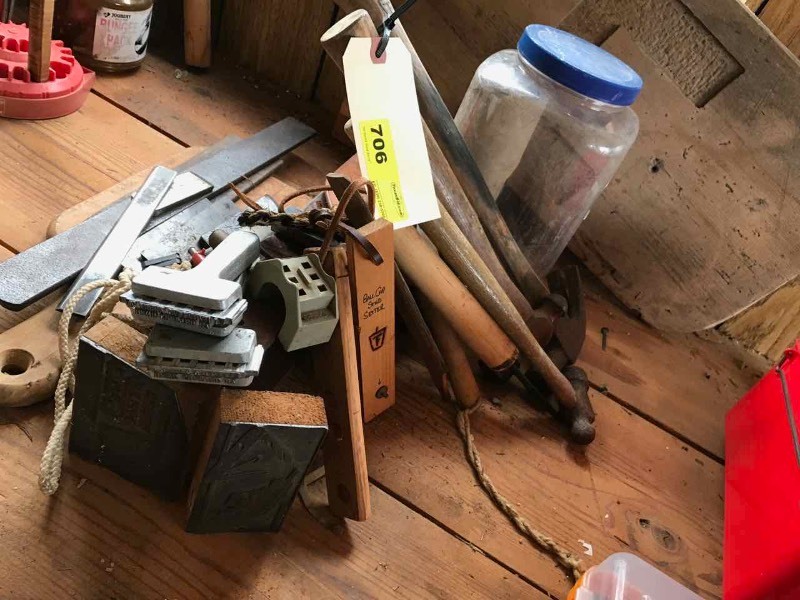 lot 706 image: Hammers, Block Printing, Steel, Channel for Stamping