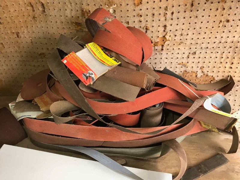 lot 763 image: Asst. Sand Papers, Belts (some broke)
