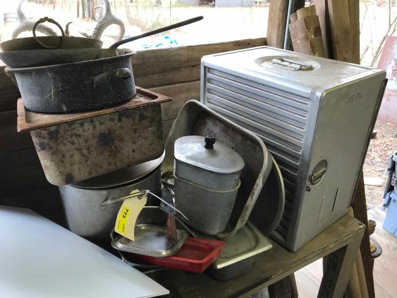 lot 773 image: Food ToteHolding Cabinet, Pots, Pans, Etc.