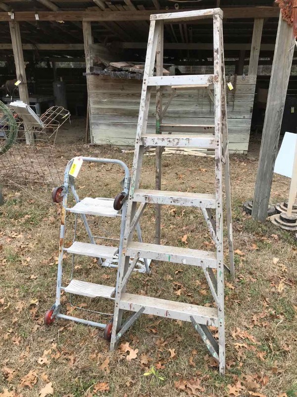 lot 831 image: Step Stool Cart Convertible & Ladder (6 ft.)