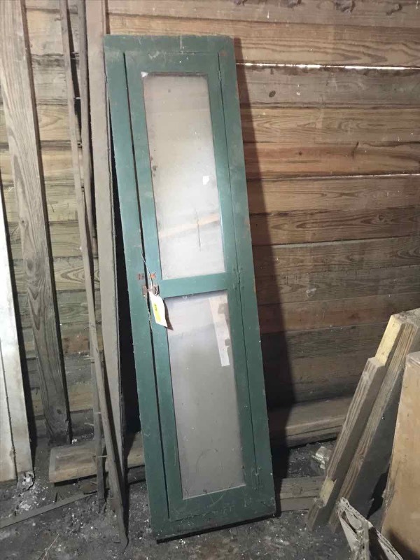 lot 876 image: Old Built-In Wall Cabinet with Glass Front