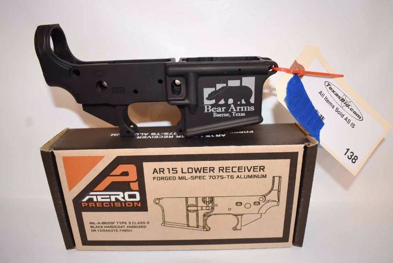 lot 138 image: Incomplete Lower Receiver  Aero Precision Bear Arms,  Mod. X15, (AR15) Multi Cal,  (sn  DLR00930) new