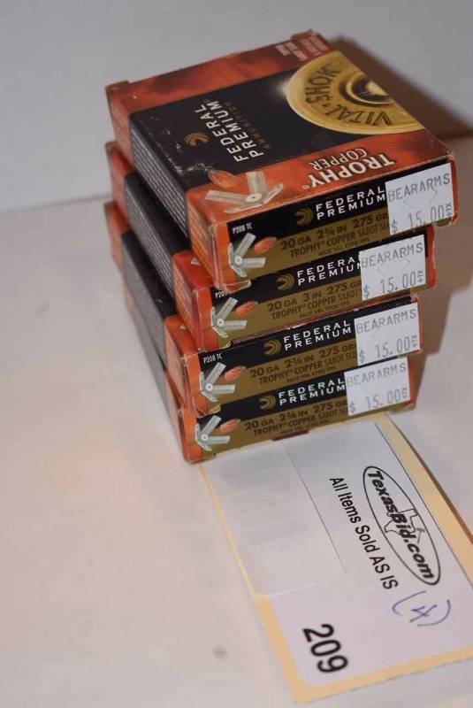 lot 209 image: (4) Federal Premium 20 ga.