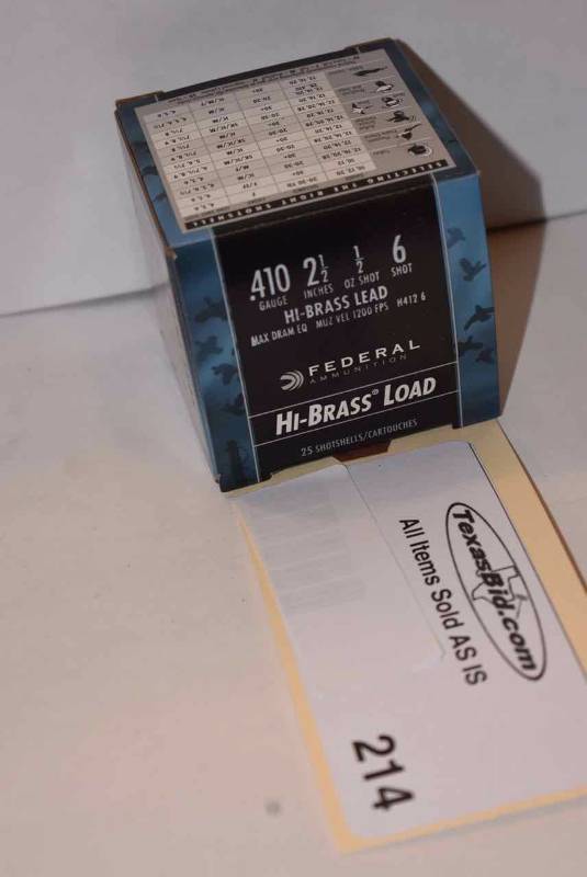 lot 214 image: (1) Federal Hi-Brass Load .410 ga.