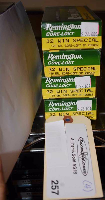lot 257 image: (4) Remington Core-Lokt 32 Win Special 170gr.