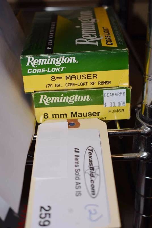lot 259 image: (2) Remington 8mm Mauser 170gr.