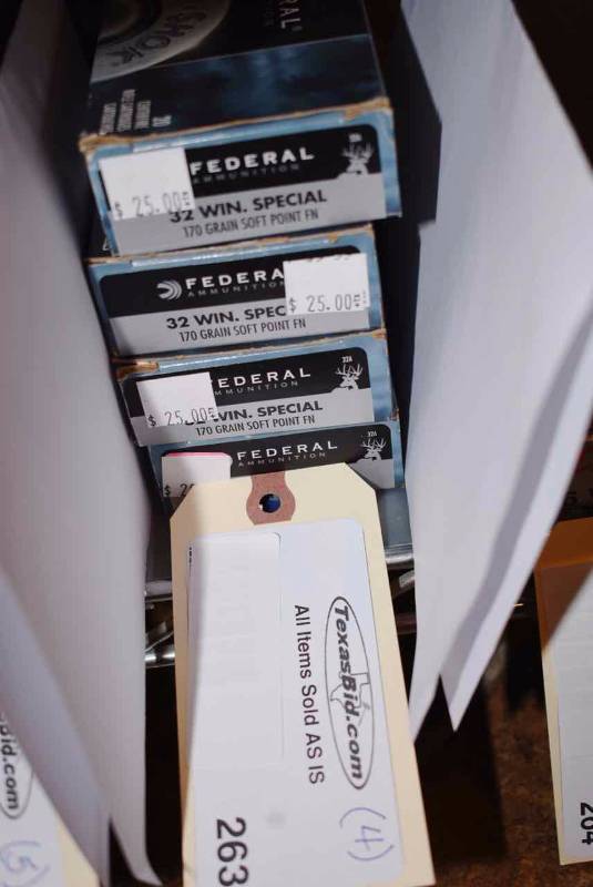 lot 263 image: (4) Federal 32 Win Special 170gr. Soft Point FN
