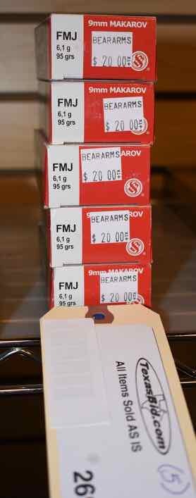 lot 269 image: (5) Sellier & Bellot 9mm Makarov FMJ
