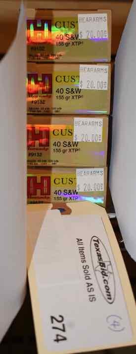 lot 274 image: (4) Hornady 40 S&W 155gr. XTP