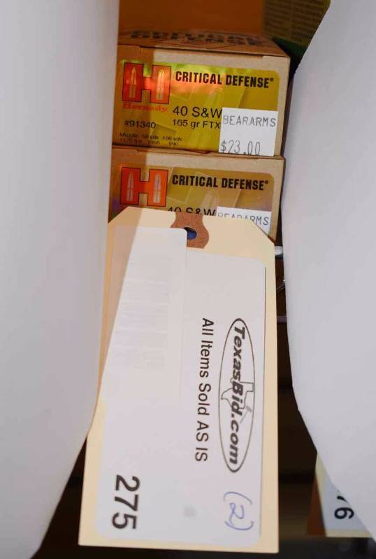 lot 275 image: (2) Hornady Critical Defense 40 S&W 165gr. FTX