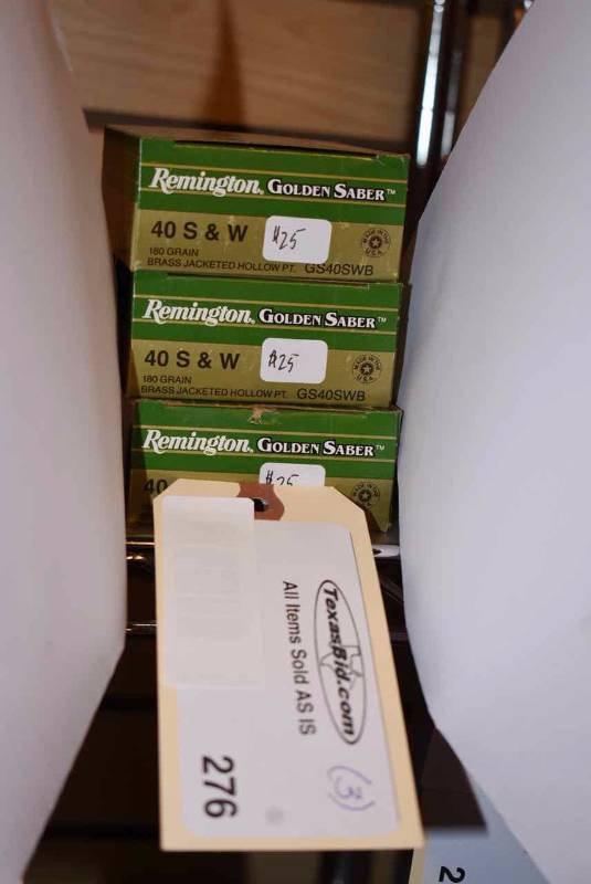 lot 276 image: (3) Remington Golden Saber 40 S&W 180gr. BJHP