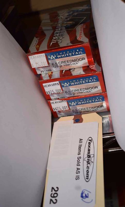 lot 292 image: (3) American Whitetail 6.5 Creedmoor 129gr. Interlock