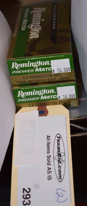 lot 293 image: (2) Remington Premier Match 6.8 Remington SPC