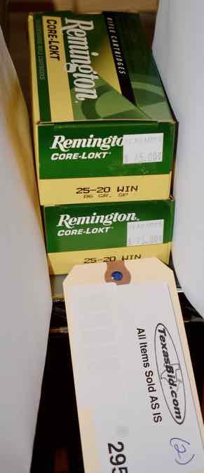 lot 295 image: (2) Remington Core-Lokt 25-20 Win. 86gr. SP