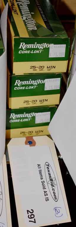lot 297 image: (3)Remington Core-Lokt 25-20 Win. 86gr. SP