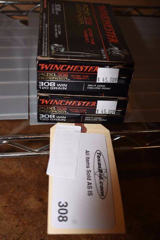 lot 308 image: (2)Winchester PDXI 308 Win. 120gr.