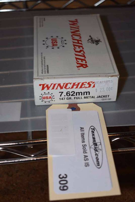 lot 309 image: (1)Winchester 7.62mm 147gr. FMJ