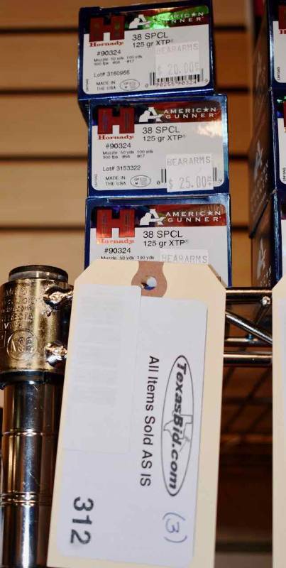 lot 312 image: (3) Hornady American Gunner 38 SPCL 125gr. XTP