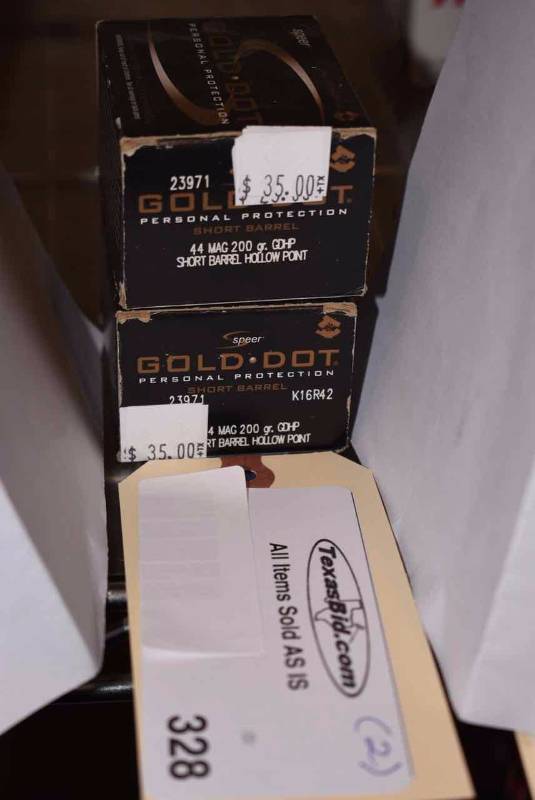 lot 328 image: (2) Gold Dot 44 mag. 200gr. GDHP