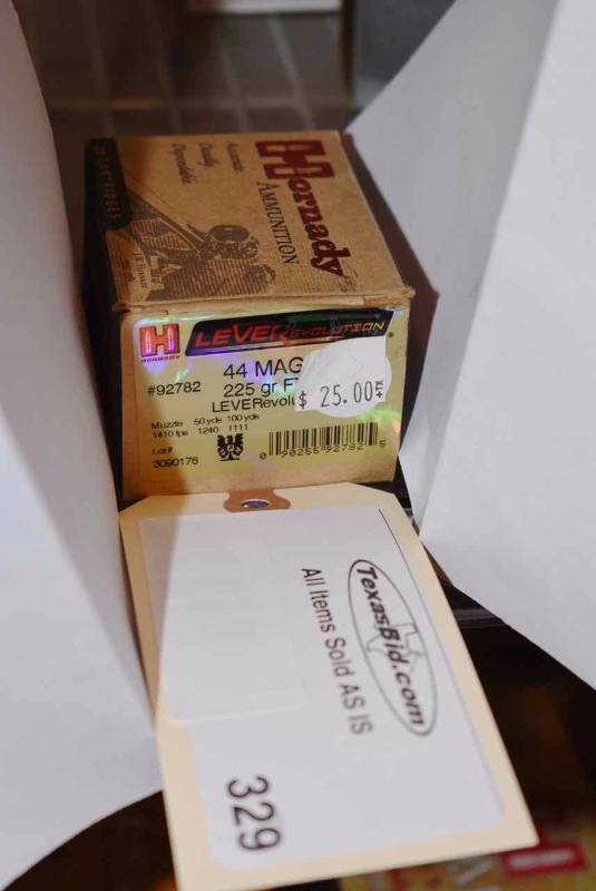 lot 329 image: (1)Hornady 44 mag 225gr. FTX