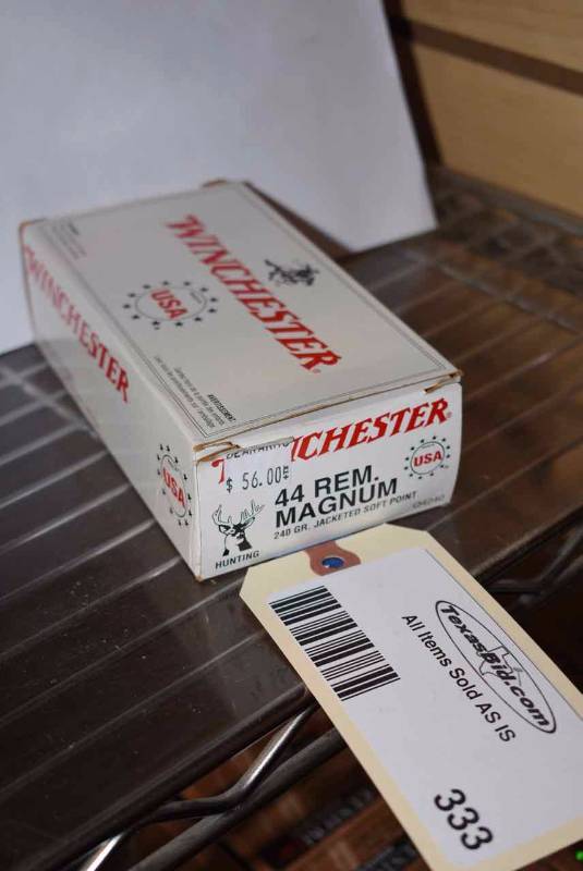 lot 333 image: (1)Winchester 44 Rem Magnum 240gr. JSP