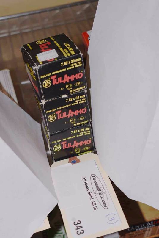 lot 343 image: (3)Tulammo 7.62x39mm 122gr.