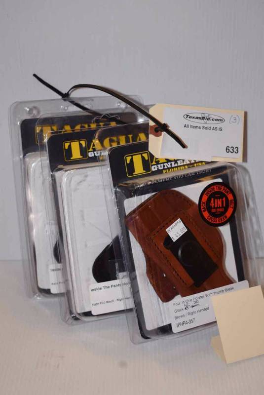 lot 633 image: (3)Pink Tagua Holsters