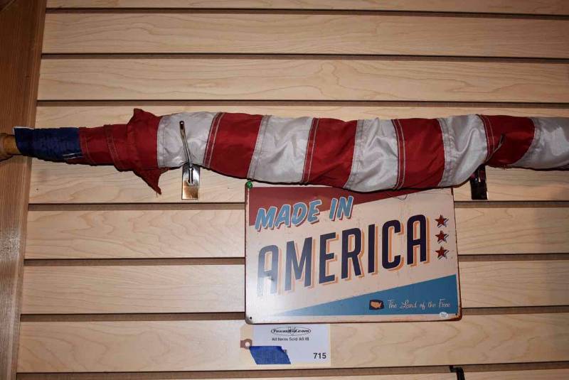 lot 715 image: Tin Sign Made In America & Flown Flag