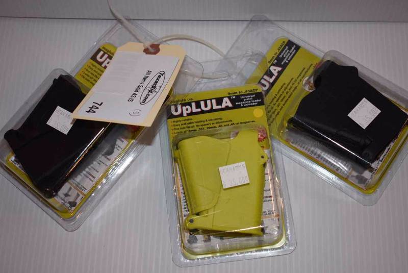 lot 744 image: (3)UpLula Universal Pistol Mag LoaderUnloader