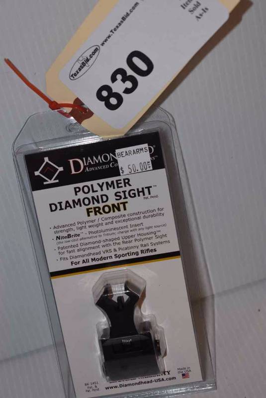 lot 830 image: Diamondhead Front Sight