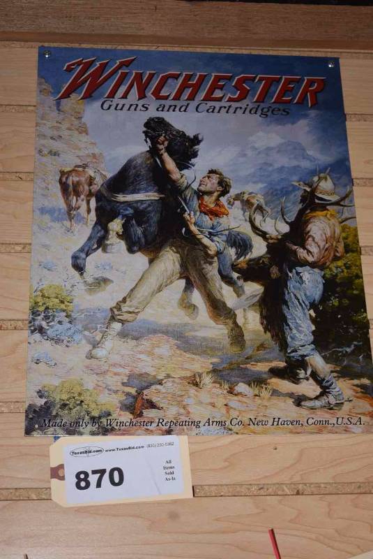 lot 870 image: Tin Sign Winchester