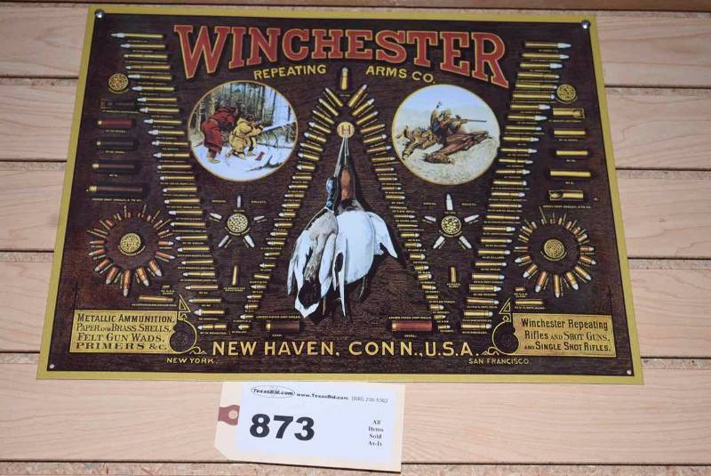 lot 873 image: Tin Sign Winchester
