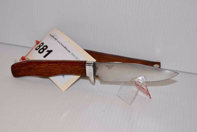 lot 881 image: Knife Fixed Blade & Leather Sheath
