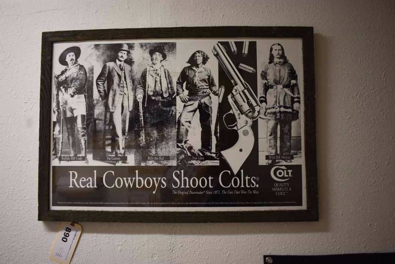 lot 890 image: Framed Print Real Cowboys Shoot Colt