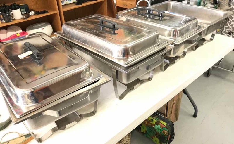 lot 53 image: (4) Catering Size Chafing Dishes