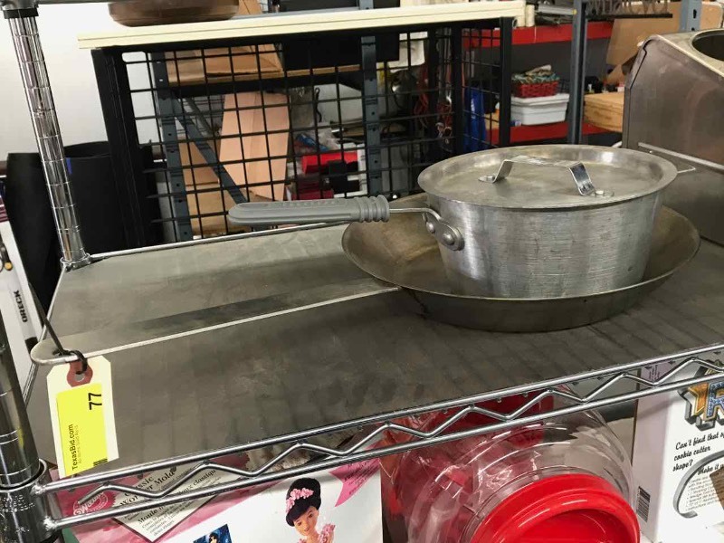 lot 77 image: (2) Cookware  Tramontina 2.75 Qt. & Regency Service Carts Skillet (12-12 in.)