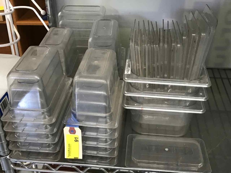 lot 91 image: Plastic Inserts  (32) Carlisle Ninth Size, (15) Carlisle Lids Ninth Size, (3) Not Marked