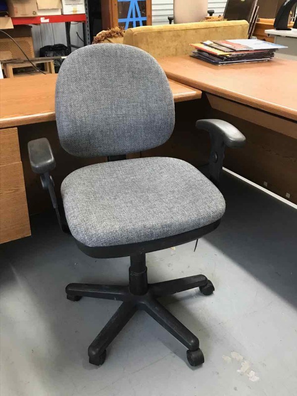 lot 111 image: Grey Desk Chair with Arms