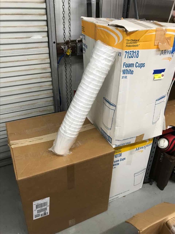 lot 114 image: (3) Foam Cups, Partial Boxes
