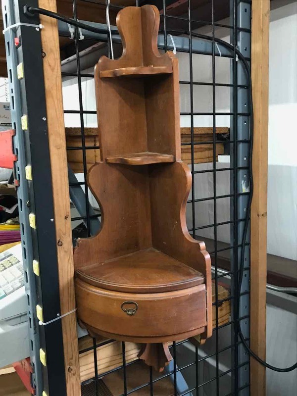 lot 122 image: Hanging Corner Cabinet, Tell City, Maple