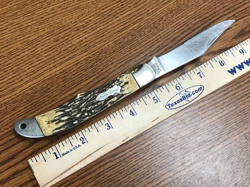lot 178 image: Knife  Uncle Henry Schrade 127UH Single Fixed Blade, Stag Handle