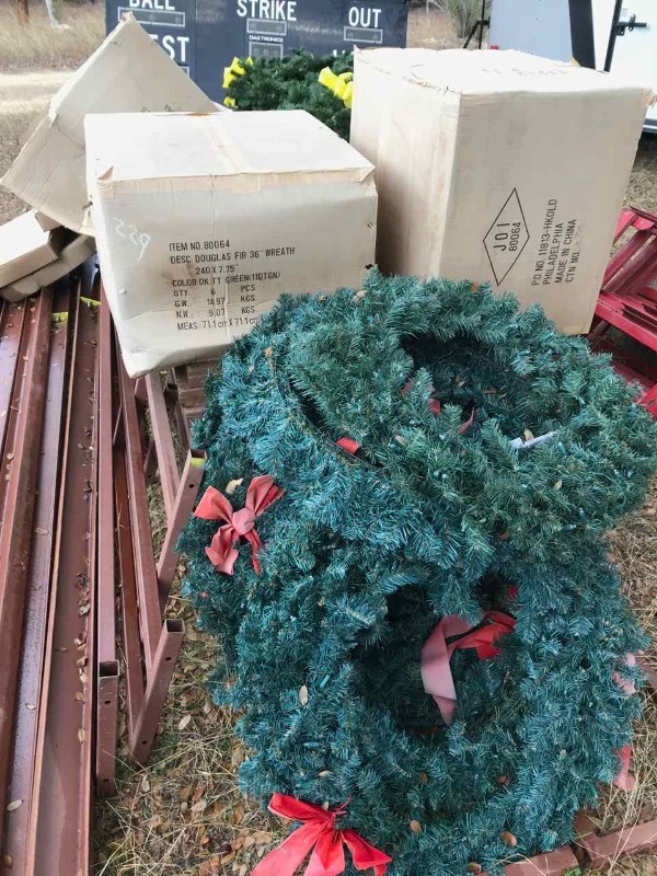 lot 229 image: Large Lot  Christmas Wreaths, Asst. Sizes