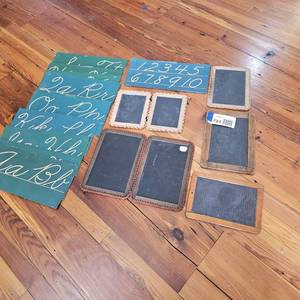 lot 724 image: Cursive letters, numbers, chalk boards