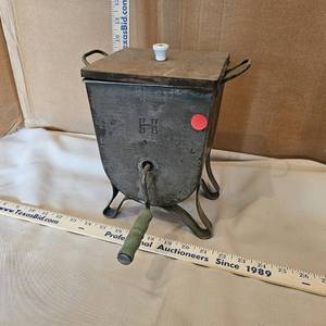 lot 738 image: Antique Hodges tin countertop dough mixer
