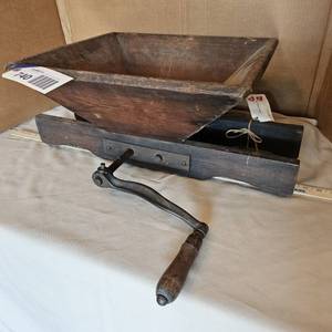 lot 740 image: antique slicer, crank, metal gears