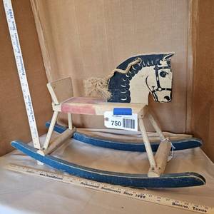 lot 750 image: Antique Toy Rocking Horse