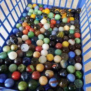 lot 756 image: Marbles and blue basket
