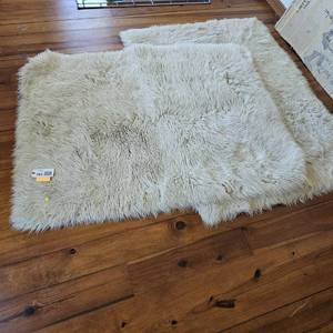 lot 782 image: (2) Fluffy Area Rugs (each apprx 55 x 60 inches)